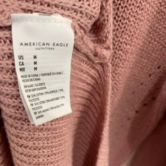 AEO Oversized Pink Hooded Sweater Athleisure Lounge Camping Soft - Picture 4 of 5